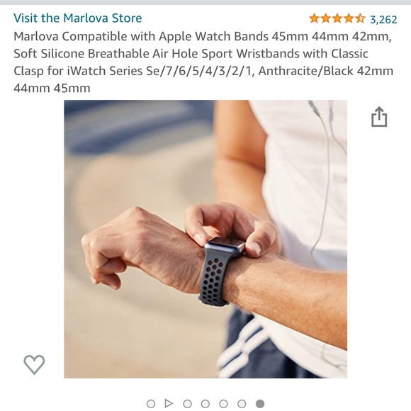 Marlova Compatible with Apple Watch Bands Soft Silicone Breathable - Picture 2 of 11